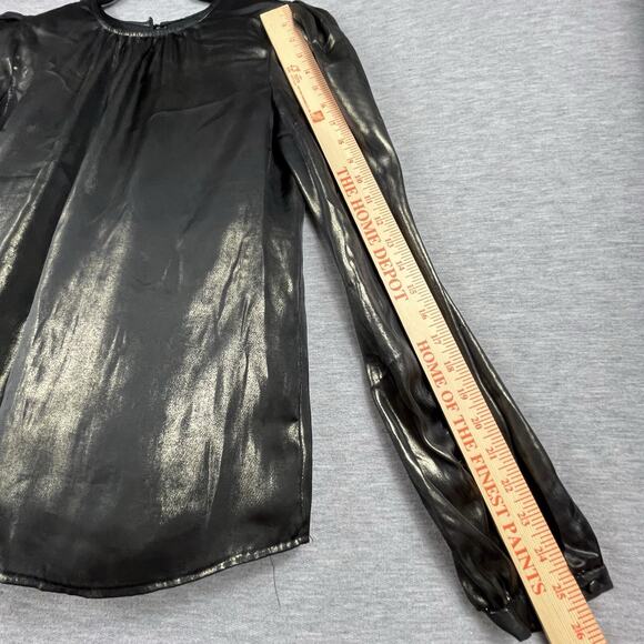 Wayf Josaline Metallic Long Sleeve Blouse Size Medium M Shimmering - Picture 11 of 16